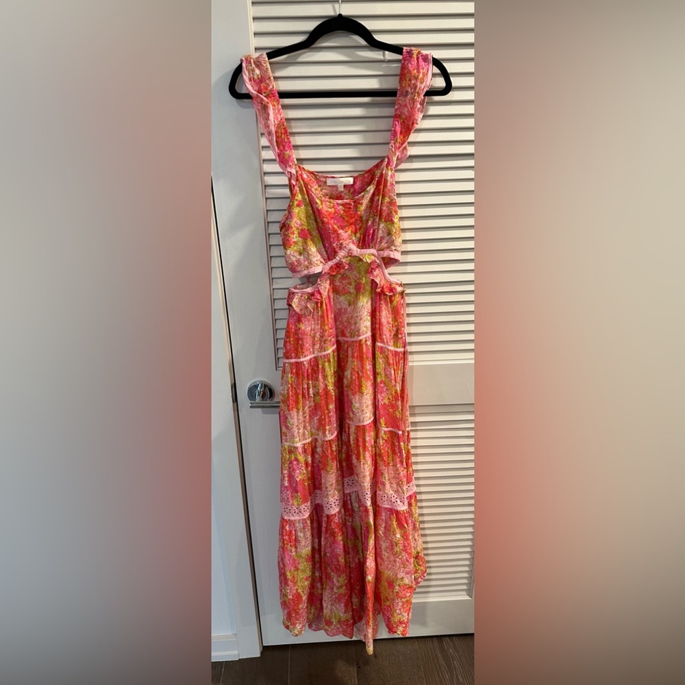 LoveShackFancy Madsen Floral Maxi Dress With Cut Outs - Picture 13 of 16